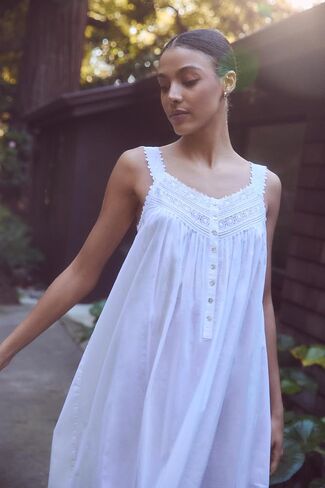 Eileen West Queen Anne's Lace 100% Cotton Gown with Heirloom Lace for Women, Machine Washable 50-Inch Length Ballet Nightgown in Saudi Arabia
