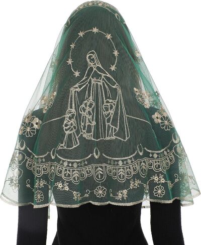 Bozidol Mantilla Veils for Church Catholic, D Shape Our Lady of the Rosary Chapel Veil, Latin Mass Head Coverings for Women in Kuwait