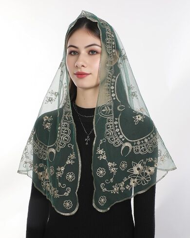 Bozidol Mantilla Veils for Church Catholic, D Shape Our Lady of the Rosary Chapel Veil, Latin Mass Head Coverings for Women in Kuwait