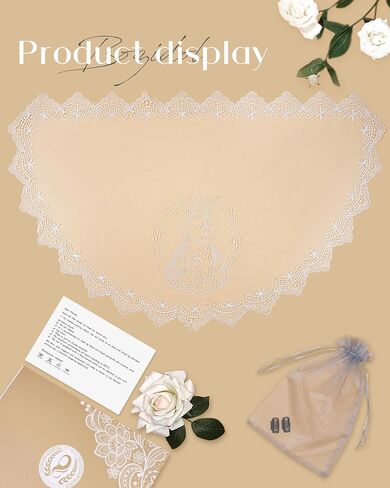 Bozidol Catholic Veils for Church Women: Medium D Shape Chapel Mantilla Veil for Mass Pray Communion Religious Lace Veils in Kuwait