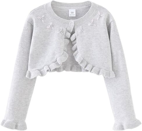 Yanmucy Toddler Little Girls Cardigan Long Sleeve Cotton Sweater Toddler Kids Lightweight Knit Button Cover Up for 1-8 Years in Saudi Arabia