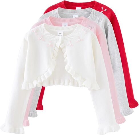 Yanmucy Toddler Little Girls Cardigan Long Sleeve Cotton Sweater Toddler Kids Lightweight Knit Button Cover Up for 1-8 Years in Saudi Arabia