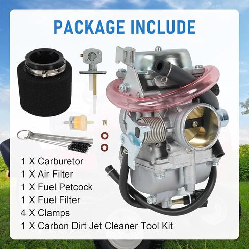 استبدال المكربن ​​لـ Kawasaki Bayou 300 KLF300A 1986-1987 ، KLF300B 1988-2005 ، KLF300C 1989-2005 ، تشمل مرشح الهواء ، مرشح الوقود ، الوقود Petcock in Kuwait