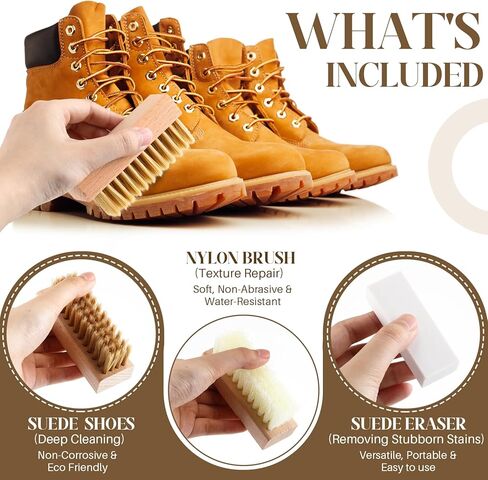 طقم من جلد الغزال 5 قطع من الجلد المدبوغ و Nubuck مع فرش النحاس والنايلون ، وممحاة من جلد الغزال ، ومنشفة الألياف الدقيقة للأحذية ، والأحذية ، والأكياس ، والسترات للرعاية طويلة الأمد in Kuwait