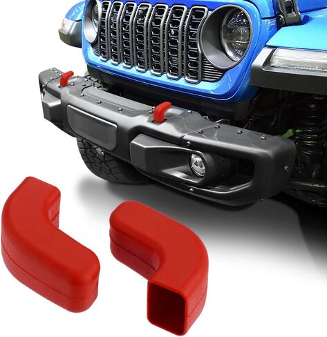ASUBHA 2Pack Factory Bumper Tow Hook Covers for Jeep Wrangler JK JL Gladiator JT 2007-2025 Front Bumpers, Rubber Sleeve Protectors for Front Bumper, Automotive Exterior Accessories in Kuwait