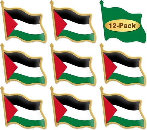 12/24/50/100Pcs Palestine Flag Lapel Pins Bulk - Metal Palestinian National Lapel Pin in Saudi Arabia