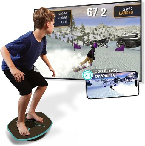 New Family Balance Board - 12 Connected Games for Fun, Coordination, and Balance. Professional 13.9" Board with Built-in Bluetooth Motion Sensor, Suitable for Kids & Adults Home Gym Workout Equipment in Saudi Arabia