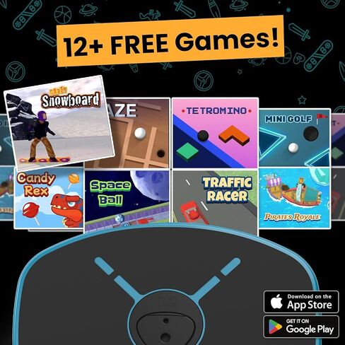 New Family Balance Board - 12 Connected Games for Fun, Coordination, and Balance. Professional 13.9" Board with Built-in Bluetooth Motion Sensor, Suitable for Kids & Adults Home Gym Workout Equipment in Saudi Arabia