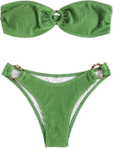 Zaful O Ring Bandeau Bikini مجموعات للنساء مثيرات السباحة بدون حمال in Kuwait