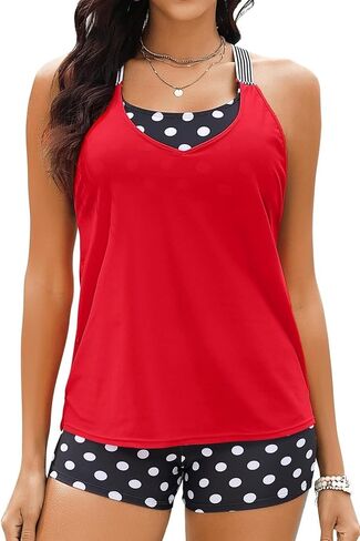 Daci Tankini Swimsuits for Women-2025 Bathing Suits 2 Piece Swimwear with Shorts for Tummy Control in Saudi Arabia