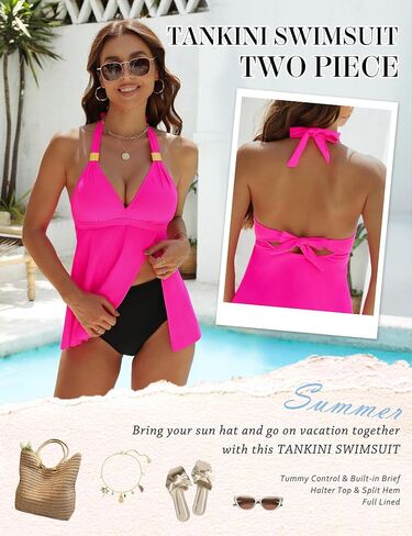 يزهر جيلي نساء Tankini Swimsuits 2 قطعة التحكم في البطن بدلة السباحة الخامس in Kuwait