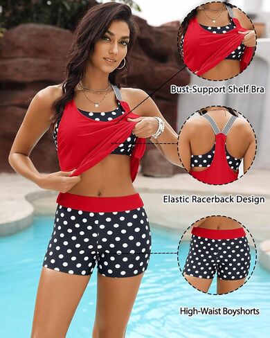 Daci Tankini Swimsuits for Women-2025 Bathing Suits 2 Piece Swimwear with Shorts for Tummy Control in Saudi Arabia