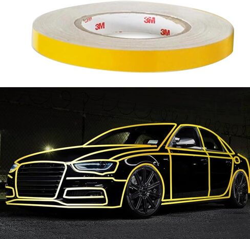 Car Body Reflective Strips Stickers, Flexible Night Red Reflective Tape, 0.39" x 16.4 Ft Reflective Strip Decals, Car Body Modified Decorations, Self-Adhesive Sticker Decal for Cars (Blue) in Saudi Arabia