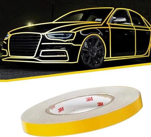 Car Body Reflective Strips Stickers, Flexible Night Red Reflective Tape, 0.39" x 16.4 Ft Reflective Strip Decals, Car Body Modified Decorations, Self-Adhesive Sticker Decal for Cars (Blue) in Saudi Arabia