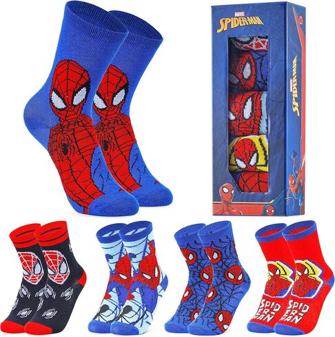 Marvel Boys Crew Socks Warm Soft Socks Fun Cool Socks for Kids 5-Pack Everyday Sports Day Out Superhero Gifts in Saudi Arabia