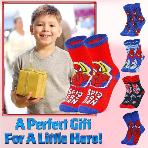 Marvel Boys Crew Socks Warm Soft Socks Fun Cool Socks for Kids 5-Pack Everyday Sports Day Out Superhero Gifts in Saudi Arabia