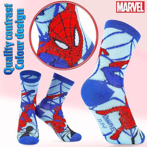 Marvel Boys Crew Socks Warm Soft Socks Fun Cool Socks for Kids 5-Pack Everyday Sports Day Out Superhero Gifts in Saudi Arabia