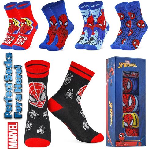 Marvel Boys Crew Socks Warm Soft Socks Fun Cool Socks for Kids 5-Pack Everyday Sports Day Out Superhero Gifts in Saudi Arabia