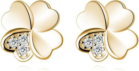 reffeer Solid 925 Sterling Silver Clover Quaring arocks for Women CZ CZ Clover Stud أقراط شامروك الربيع in Saudi Arabia