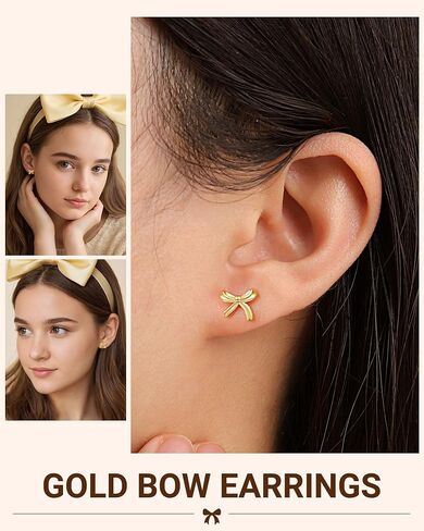 UPROMI Hypoallergenic Gold/Silver Bow Earrings Granddaughter, Birthday Christmas Valentines Day Gifts in Saudi Arabia