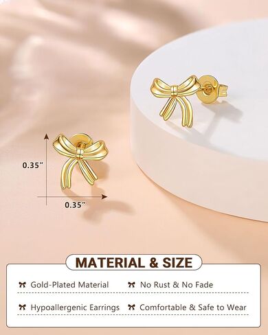 UPROMI Hypoallergenic Gold/Silver Bow Earrings Granddaughter, Birthday Christmas Valentines Day Gifts in Saudi Arabia