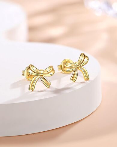 UPROMI Hypoallergenic Gold/Silver Bow Earrings Granddaughter, Birthday Christmas Valentines Day Gifts in Saudi Arabia