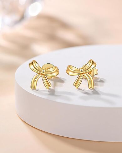 UPROMI Hypoallergenic Gold/Silver Bow Earrings Granddaughter, Birthday Christmas Valentines Day Gifts in Saudi Arabia