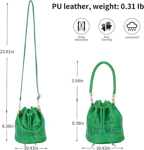 JQAliMOVV Mini Leather Bucket Bags for Women Drawstring Bucket Purse Crossbody Handbags Hobo Bag in Saudi Arabia