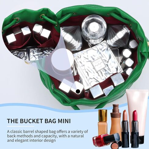 JQAliMOVV Mini Leather Bucket Bags for Women Drawstring Bucket Purse Crossbody Handbags Hobo Bag in Saudi Arabia