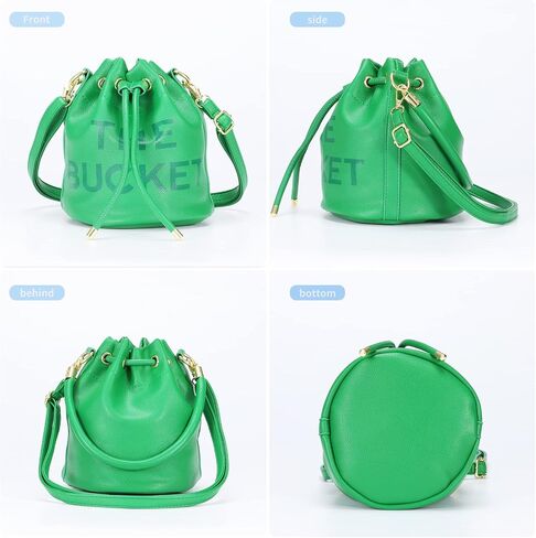 JQAliMOVV Mini Leather Bucket Bags for Women Drawstring Bucket Purse Crossbody Handbags Hobo Bag in Saudi Arabia