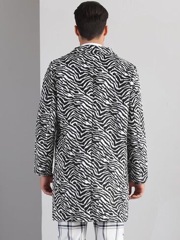 Lars Amadeus Animal Printed Trench Coat for Men's Notched Lapel Classic Vintage Winter Overcoats in Saudi Arabia