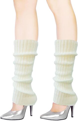 Women Leg Warmers Knit Long Socks for 80s Eighty's Party Sports Yoga in Kuwait