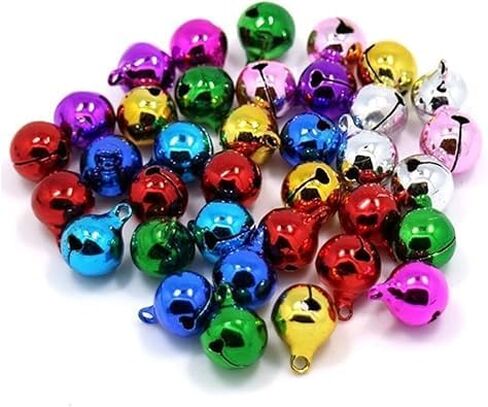 100pcs Multicolored Mini Bell,Small Bells Jingle Bell Tinkle Bell for Christmas Decoration Christmas DIY Accessories 6mm,Craft Bells Craft Supplies in Saudi Arabia