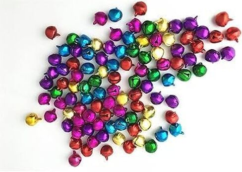 100pcs Multicolored Mini Bell,Small Bells Jingle Bell Tinkle Bell for Christmas Decoration Christmas DIY Accessories 6mm,Craft Bells Craft Supplies in Saudi Arabia