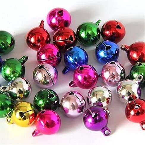 100pcs Multicolored Mini Bell,Small Bells Jingle Bell Tinkle Bell for Christmas Decoration Christmas DIY Accessories 6mm,Craft Bells Craft Supplies in Saudi Arabia