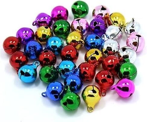 100pcs Multicolored Mini Bell,Small Bells Jingle Bell Tinkle Bell for Christmas Decoration Christmas DIY Accessories 6mm,Craft Bells Craft Supplies in Saudi Arabia