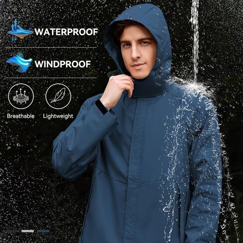 Zando Mens Rain Jacket مقاومة للماء مع سترة رياضية محرك in Saudi Arabia