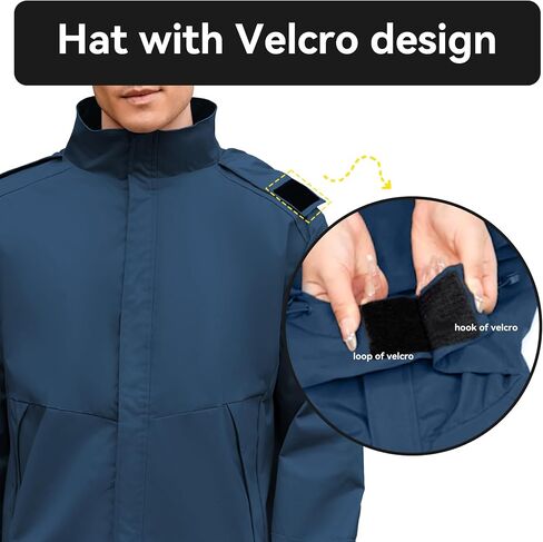 Zando Mens Rain Jacket مقاومة للماء مع سترة رياضية محرك in Saudi Arabia
