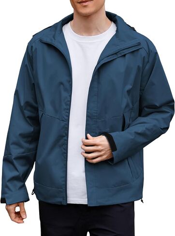 Zando Mens Rain Jacket مقاومة للماء مع سترة رياضية محرك in Saudi Arabia