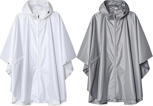 Reusable Rain Ponchos for Adults,2 Pack EVA Rain Jacket Coats with Hood for Women and Men in Saudi Arabia