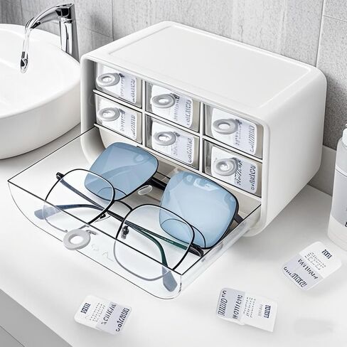 P-100 daily contact lens organizer, Disposable Contact Lens Dispenser, Cute storage Box for All Brands Daily Lens (Gray). in Kuwait