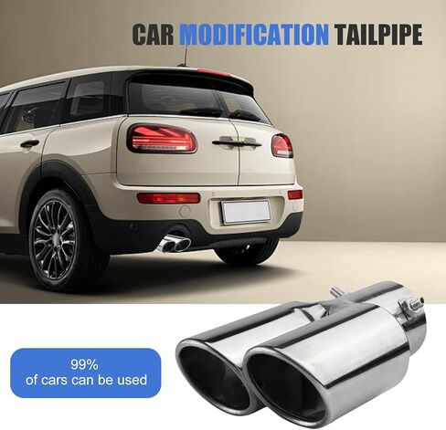 Dual Exhaust Tip, 2.5" Inlet 2.4" Outlet Stright Dual Exhaust TailPipe Tip For 2.5" Outside Tailpipe, Muffler Exhaust with Screw, Universal Exhaust Pipe Modification for Most Cars (Black) in Kuwait