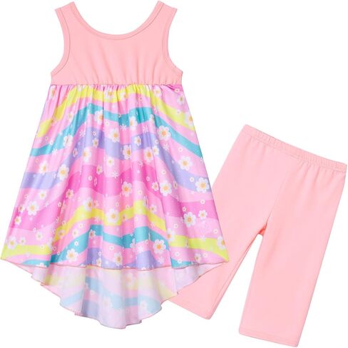 Vieille Toddler Girls Dresses 2Pcs Sleeveless Sundress with Shorts Set Girl Summer Outfits 2-6 Years in Saudi Arabia