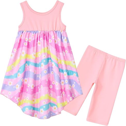 Vieille Toddler Girls Dresses 2Pcs Sleeveless Sundress with Shorts Set Girl Summer Outfits 2-6 Years in Saudi Arabia