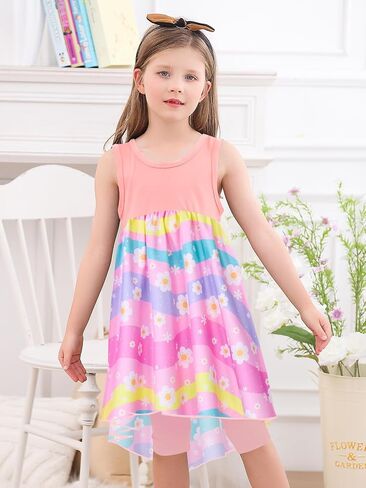 Vieille Toddler Girls Dresses 2Pcs Sleeveless Sundress with Shorts Set Girl Summer Outfits 2-6 Years in Saudi Arabia