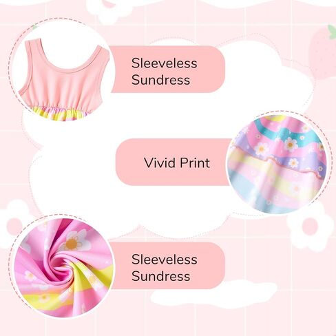 Vieille Toddler Girls Dresses 2Pcs Sleeveless Sundress with Shorts Set Girl Summer Outfits 2-6 Years in Saudi Arabia