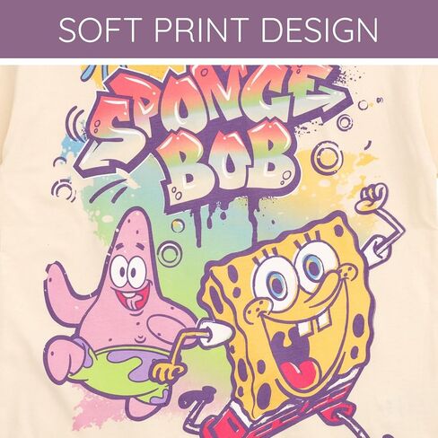 Thirt Spongebob Squarepants Girls Thirt و French Terry Shorts مجموعة Toddler لأحجام Big Kid (2T-18-20) in Saudi Arabia
