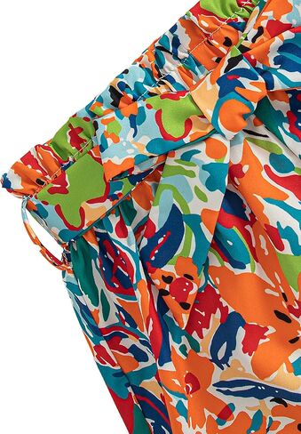 Girls 2 Piece Outfits Summer Clothes Tie Knot Tank Top and High Waist Floral Shorts Set with Belt in Kuwait