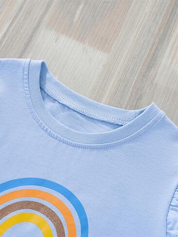 LitBud Toddler Girls Summer Outfits Clothing Sets Top and Shorts 2 piece Short Sleeve Clothes for Kid Age 1-7 Years in Kuwait