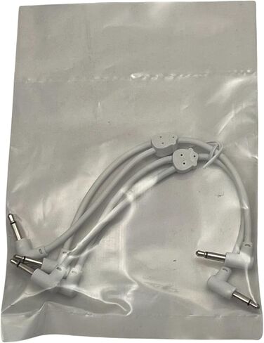 Starving Students Music Supplies Luigi's Modular M-Doppio Mini Y Right Angled Splitter Patch Cables 10cm x 10cm - 2 Pack (White) - 3.5mm Splitter for Eurorack Modular Synthesizer in Saudi Arabia